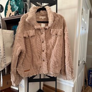 Cozy Tan Sherpa Jacket